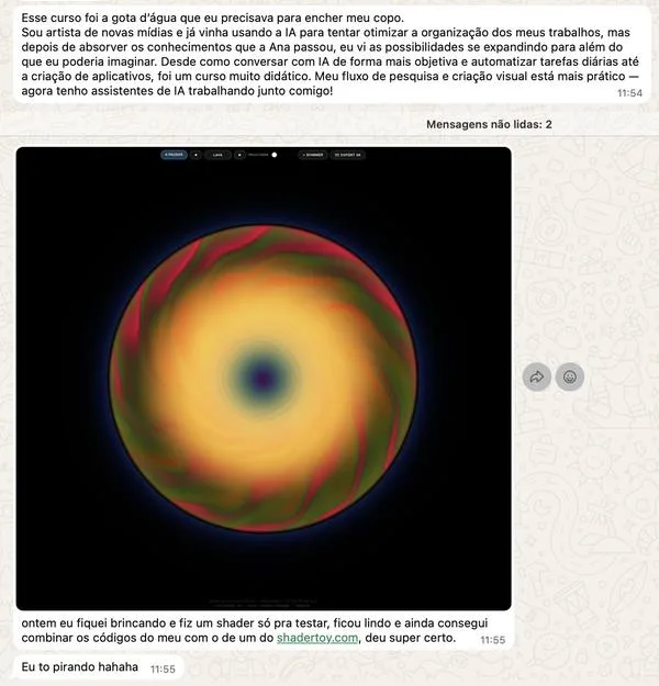 Depoimento de Grazi sobre o IA em Curso